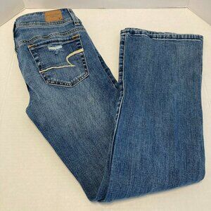 American Eagle Stretch Original Boot Women's Blue Denim Jeans Size 2 Short